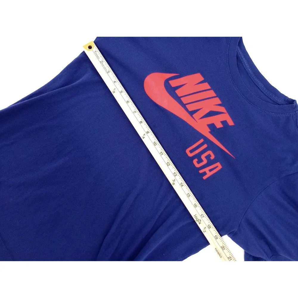 Nike T-Shirt Mens Medium Blue USA Graphic Logo Short Sleeve Cotton Tee